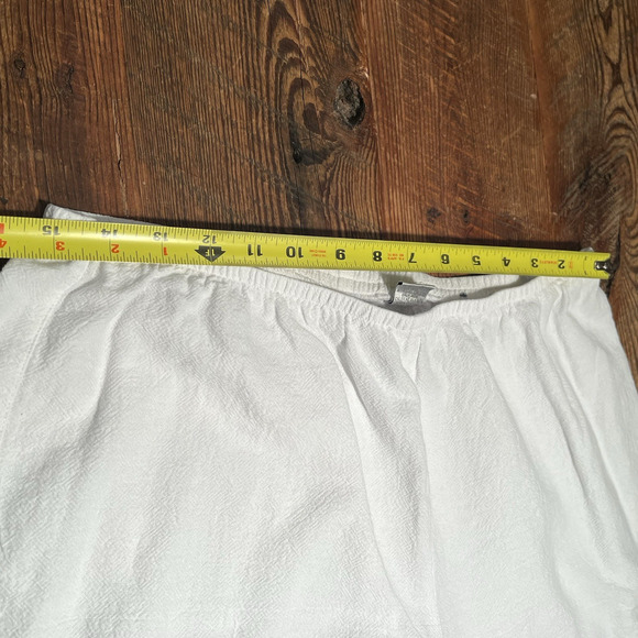 Chico's Wide Leg Pants White Textured Cotton Large Pull On Elastic Waist FLAW - Picture 11 of 15